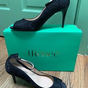 J. Reneé Raspalli Ankle Strap Peep Toe Pump